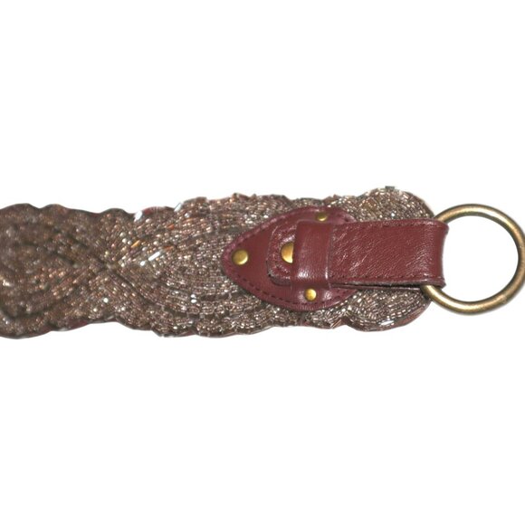 Anthropologie Jasper & Jeera Beaded Leather Waist Belt Boho Festival - Picture 5 of 6